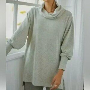 ANTHRO I Pastel Light Green Oversized Cowl Turtle Neck Tunic Top by Maeve, S